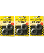 6pc 1965 K&amp;B Aurora 1:24 Slot Car Pit Stop Parts 1 3/8&quot; GERMAN SLICK TIR... - $18.99