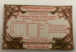 Vintage Heintzelman&#39;s Pharmacy Labels Philadelphia German Worm Confections Candy - £15.28 GBP