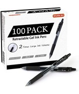 Black Gel Pens, 100 Pack Shuttle Art Retractable Medium Point Rollerball... - £31.44 GBP