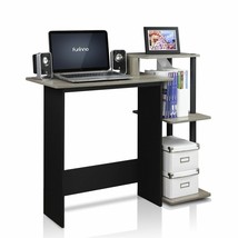 Gray Black Laptop Desk Computer Table Storage Shelves Office Workstation... - £86.63 GBP