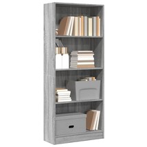vidaXL Bookcase Gray sonoma Engineered wood Tall Bookcase Rectangular - $258.29