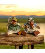 Vintage 2 x country folks Russ Berrie Duck Darla Fishing Momma With Babies - $565.28 MXN