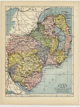 1902 Antique Map Of The County Of Down / Ireland - £19.84 GBP