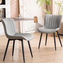 Younuoke Dining Chairs Set Of 2 Upholstered Mid Century Modern Chair Armless - £264.67 GBP