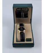 Vintage Swiss Helbros Watch Unisex Running. Black Dial With Manual PC21-A - £37.16 GBP