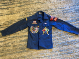 Vintage Ultimate Cub Boy Scout Uniform Shirt Youth Boys Sz 12 Patches Se... - $18.50