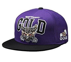 Gold M.V.P. Heavyweight Beebull Purple Black Starter Snapback Baseball Cap Hat - £24.99 GBP