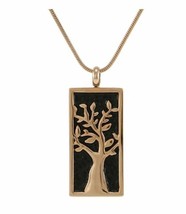 Stainless Steel Rose Embossed Tree Funeral Cremation Pendant w/chain - £78.97 GBP