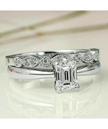 Ensemble De Bagues De Mariage En Diamant Simulé Émeraude 3Ct Plaqué Or B... - $130.81 CAD