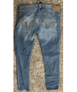Hollister CA Womens Blue Jeans Size 0R 24x31” Distressed Mid Rise Skinny - £6.95 GBP