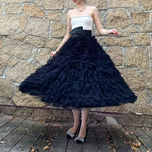 Black Tiered Skirt Outfit Ruffles Black Tiered Tulle Skirts Plus Size Maxi Tutu image 6