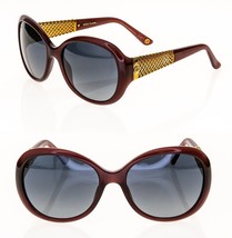 GUCCI WEB 3693 Red Gold Plated Oval Classic Women Sunglasses GG3693S Authentic - £361.65 GBP