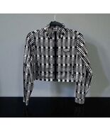 Adidas Women&#39;s Originals Full Zip Black White 90s Track cropped Jacket S... - $59.59 CAD