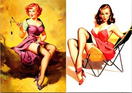 Gil Elvgren 1994 Sexy Pin-Up 6&quot;x4&quot; Canvas Postcard Lot #4 - $5.39