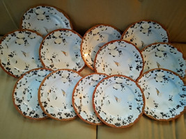 Set of 12 Takito TT Laquerware Vintage Handmade/Handpainted 8.5&quot; Dessert Plates - £88.66 GBP