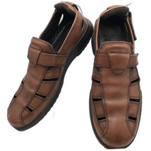 Vintage ECCO Men&#39;s Fisherman Shoes Sandals Brown Slip On Hook Loop EUR 47 - £26.59 GBP