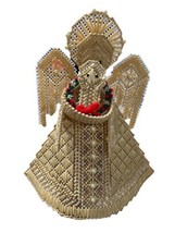 Vintage, Handmade Rattan/ Straw Tree Topper Doll, Angel With Child Jesus 12.5” - £24.87 GBP