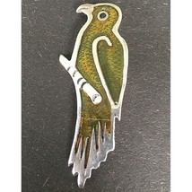 Taxco Sterling Silver Guilloche Enamel Bird Brooch Pin Sky - $59.40