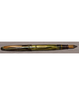 Sheaffer&#39;s 500 Green Pearl Stripe Lever Fill FOUNTAIN PEN CLEAN! 14K GOL... - $81.12 CAD