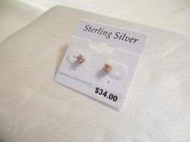 Department Store  1/8&quot; 18k Gold/Silver Pink Cubic Zirconia Stud Earrings F313 - £13.75 GBP