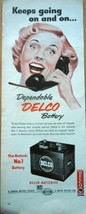 Dependable Delco Battery Advertising Print Ad Art 1950s - £5.53 GBP