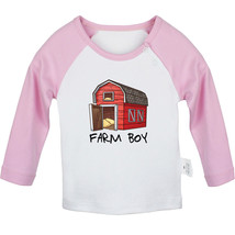 Farm Boy Funny T-shirts Newborn Baby Red Barn Graphic Tees Infant Toddle... - £8.36 GBP+