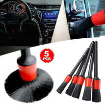 5PCS Car Wash Brush Long Soft Detailing Brush automotive Interior Cleaning Tool  - £15.51 GBP