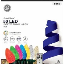 GE Color Effects 50 C-9 32.6-ft Multi-Function LED Christmas String Lights NEW - £58.37 GBP