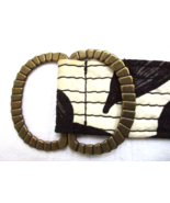 J. Crew 100% Silk Belt Textured D Ring Buckle Size S/M Black &amp; White 200... - £18.67 GBP