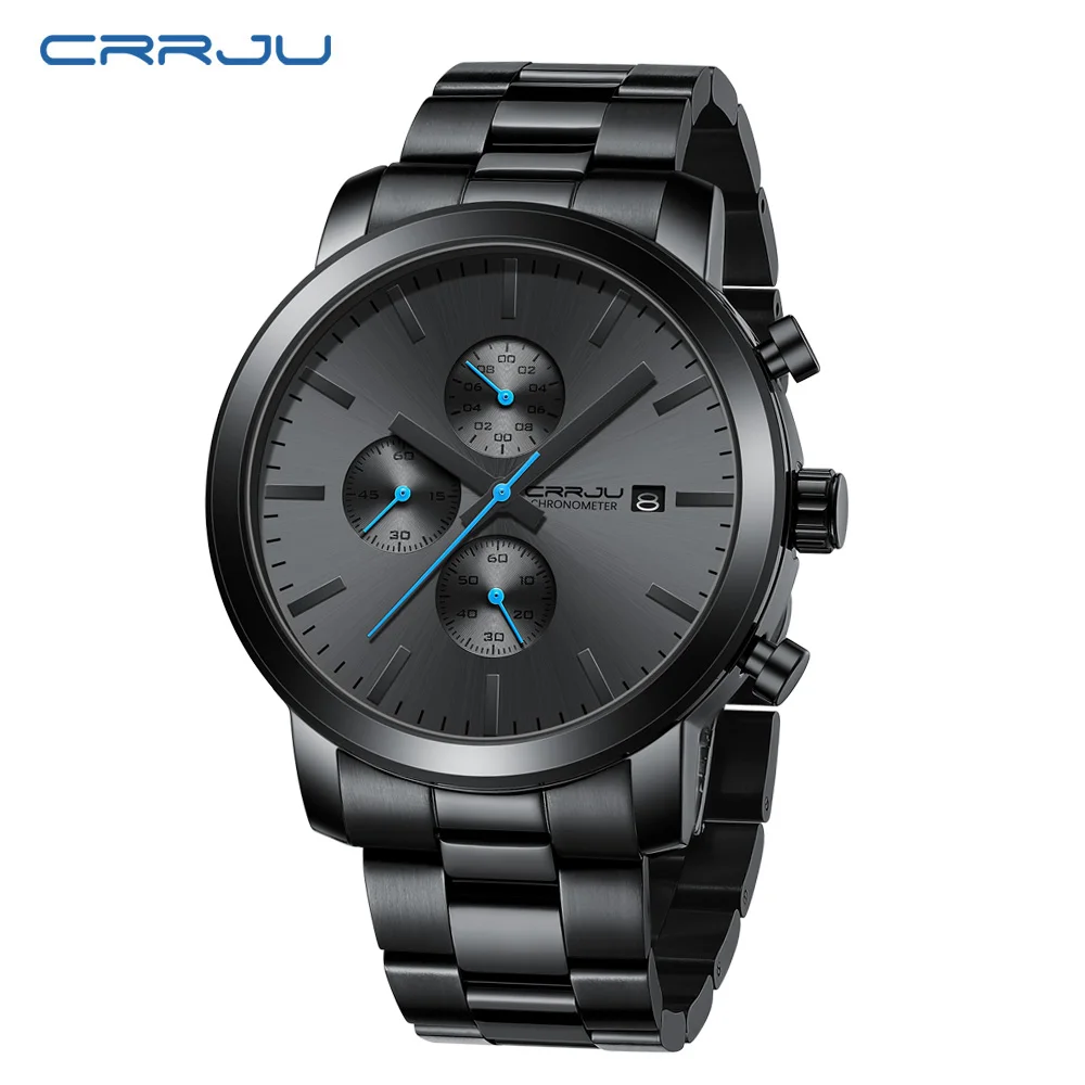 Fashion Business Mens Watches with Stainless Steel Waterproof Chronograp... - £37.12 GBP