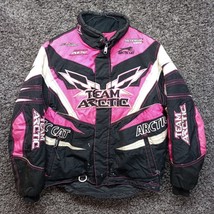 Arcticwear Arctic Cat Jacket Women Large Pink Sno Pro Racing Distressed - £37.06 GBP