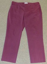 Womens Dress Pants CJ Banks Red Maroon Straight Plus Casual-size 18W - £18.61 GBP