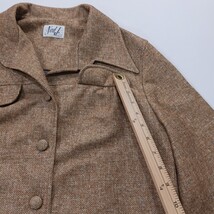 Vtg Ned J Atlanta Blouse Women's Brown Closed Front Pockets Button Up Chest 39" image 4