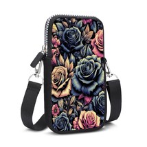 Vivid Roses Design, Phone Purses with Crossbody Strap, Free Ship! - $570.90 MXN