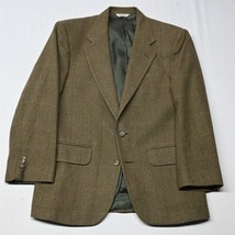 Vtg USA Made 39S 40S Brown Green Tweed Wool Mens Blazer Sport Coat Jacket - $74.99