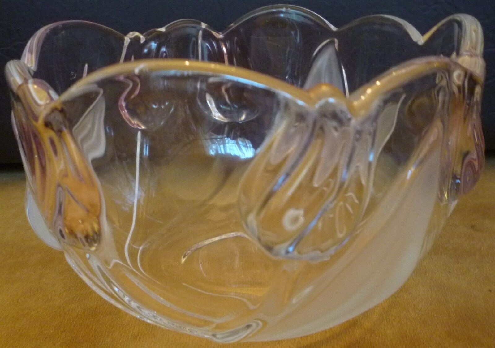 BEAUTIFUL CRYSTAL MIKASA PINK TULIP TIVOLI DESIGN FRUIT CANDY VASE BOWL - $11.76