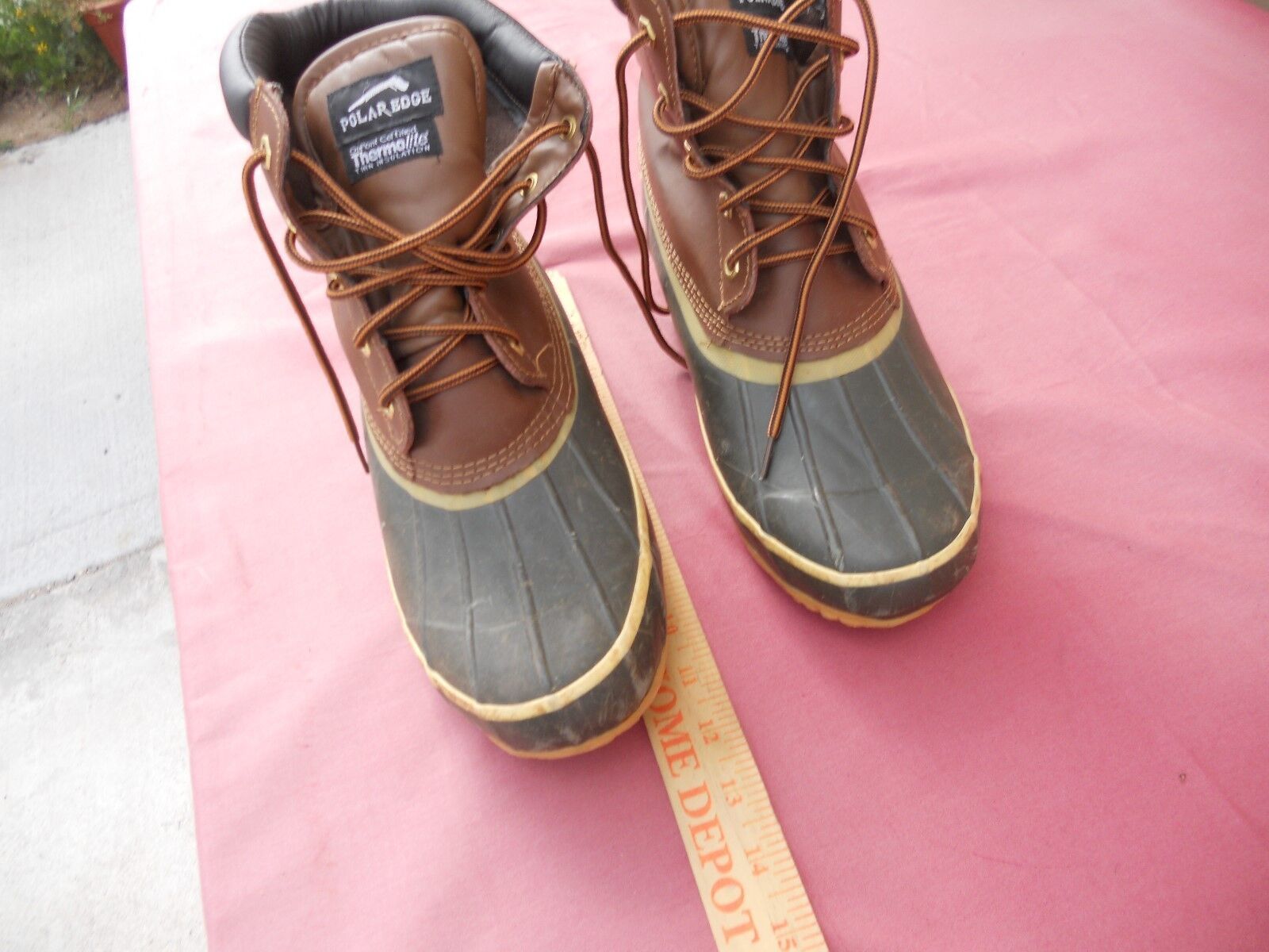 Men&#39;s pre-owned Polar Edge DuPont Thermolite  7 Steel Shank Tie Boots 60440 - $15.47