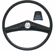 OER Black Steering Wheel With Bow Tie Horn Cap 1969-1972 Chevy Pickup Truck  - £279.75 GBP