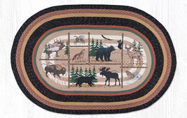 Earth Rugs OP-583 Lodge Animals Oval Patch 4&#39; x 6&#39; - £142.43 GBP