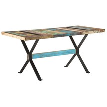  Dining Table Multicolor Solid reclaimed wood Medium Durable - $410.99