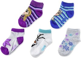 Disney Frozen Anna Elsa Olaf 5-Pack Low Cut Socks Girls Ages 1-3 (Shoe Size 4-8) - £6.84 GBP