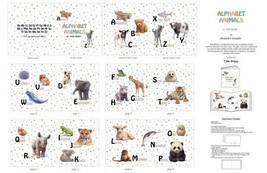 36&quot; X 44&quot; Panel Alphabet Animals Animal Friends Cotton Fabric Panel D374.71 - £9.53 GBP