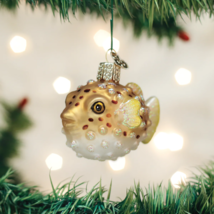 Old World Christmas Pufferfish Nautical Coastal Glass Christmas Ornament 12495 - £13.57 GBP