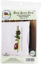 Tobin Stamped For Embroidery Pillowcase Pair 20&quot;X30&quot;-Farm Sweet Farm - £15.81 GBP