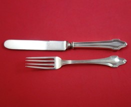 Hallmark Sterling Silver Junior Set 2-Piece Knife 7 1/2&quot; and Fork 6&quot; - £85.35 GBP