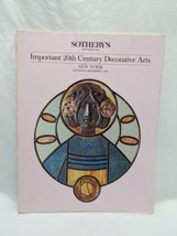 Sothebys Important 20th Century Decorative Arts Dec 7 1985 Catalog - $29.69
