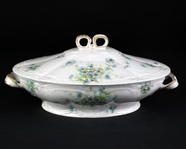 Theodore Haviland Schleiger 162H Blue Floral Oval Covered Vege Bowl, Ant... - £66.84 GBP
