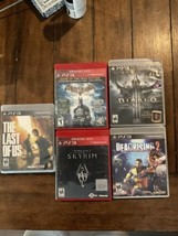 Lot of Five Playstation 3 Games Diablo -Dead Rising- Skyrim -Last of Us -Batman - £23.94 GBP