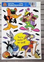 Looney Tunes Halloween Window Decor Lola Bugs Bunny Taz Daffy Witch Clown VTG b - £4.08 GBP
