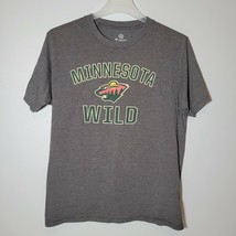 Minnesota Wild Mens Shirt Large Fanatics Grey Short Sleeve Casual - £10.67 GBP